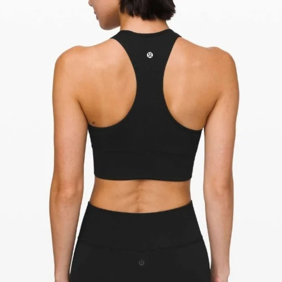 Lululemon Ebb to Train Bra, Black, Size 12 high neck racerback - Picture 2 of 7